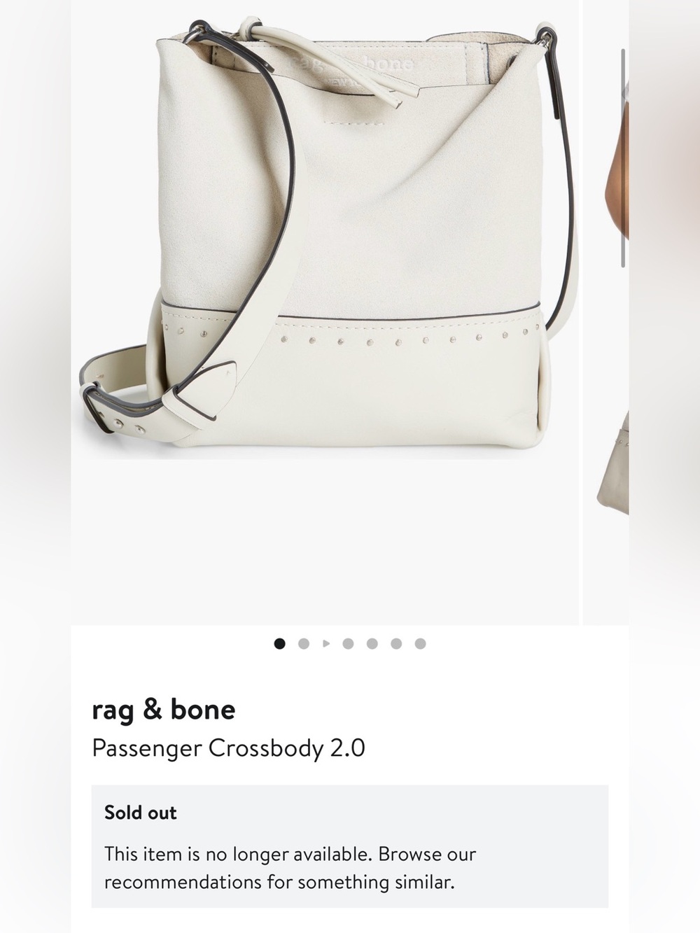 Rag & Bone Cream Leather and suede Crossbody Bag - Picture 6 of 14